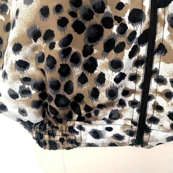 Vintage 80’s leopard print windbreaker jacket coat jacket mob wife cheetah - Picture 7 of 8